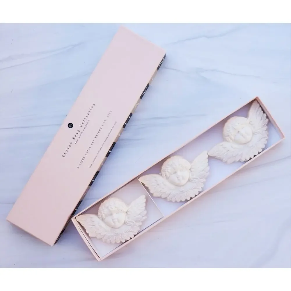Vintage Saks Fifth Avenue Cherub Soap Gift Set NIB White Gardenia Angelcore NOS